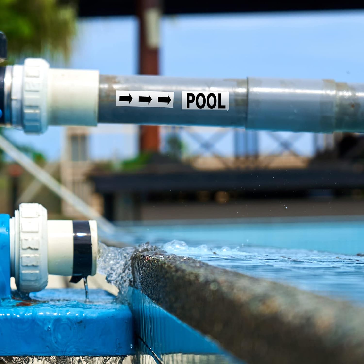 Jutom 2500 Pcs Pool Equipment Identification Labels Waterproof Sticker for Swimming Pool, Plumbing, and Piping, Easily Mark Different Equipment of Your System, 125 Adhesive Labels Each Sheet(White) - Image 6