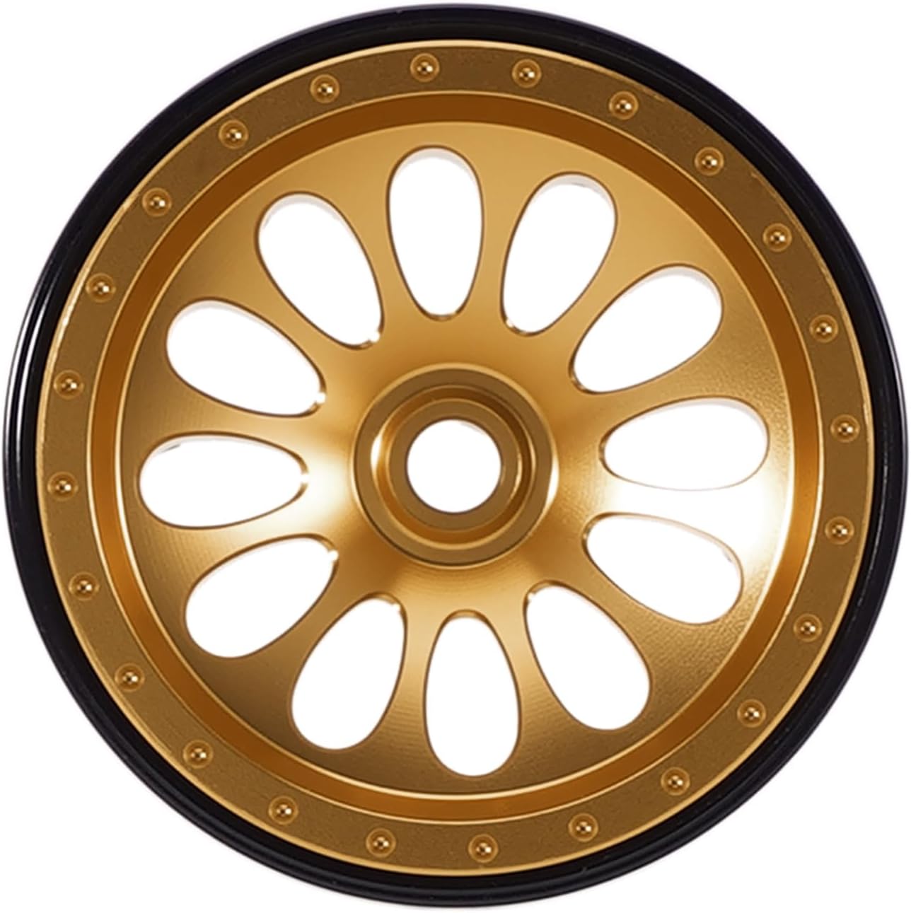 INJORA D19 Ripple 0.7" Aluminum Beadlock Wheel for 1/30 Axial SCX30, Gold(W7005) - Image 4