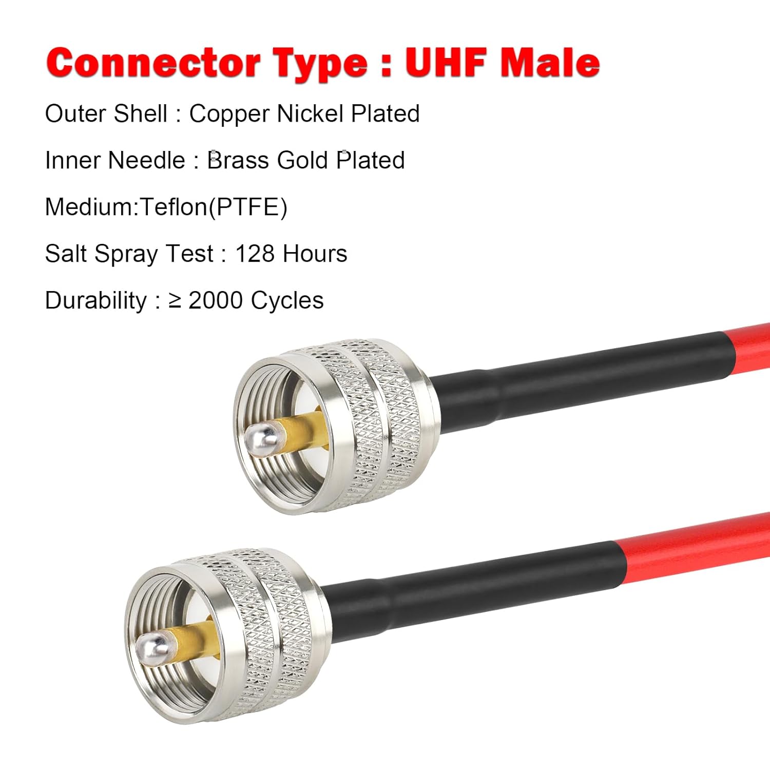 MOOKEERF RG8X Coaxial Cable 100ft,CB Coax Cable,UHF PL259 Male to Male Low Loss CB Antenna Cable 50 Ohm for HAM Radio,Antenna Analyzer,Dummy Load,SWR Meter - Image 2