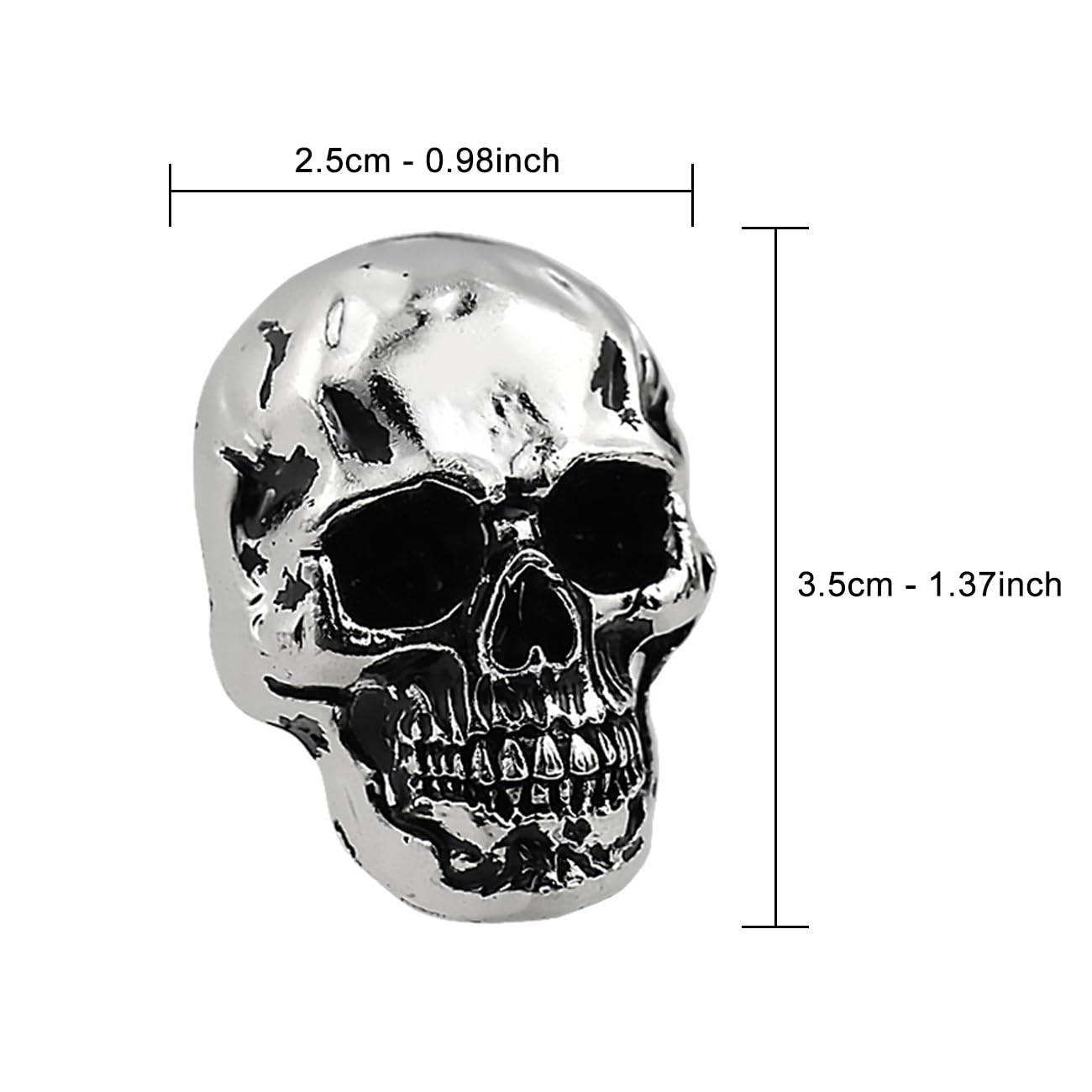 Skull License Plate Screw Fasteners Decorative Cool Funny License Plate Bolts License Plate Frame Kit 4 Pcs Aluminum Alloy Universal Fit Most Cars Truck Motorcycle Vehicle Silver - Image 3