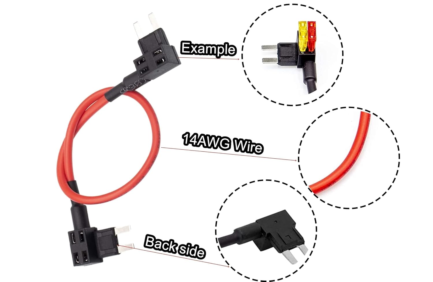 TIPM Bypass Cable, Fuse Holder Fuse Adapter,Repair Fuel Pump Relay Bypass Cable Compatible with Dodge Ram 1500 2500 3500 Jeep Chrysler VW 2007-2016, 14AWG Wire/20AMPs Replace CBWPR091AA - Image 5
