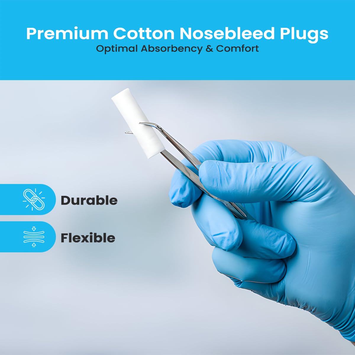 Dental Cotton Rolls - Nose Bleed Stopper - Nose Bleed Plugs for Kids or Adults - Highly Absorbent Gauze Rolls & Cotton Roll - Non Sterile 1.5 Inch Rolled Cotton Pads (Pack of 50) - Image 3