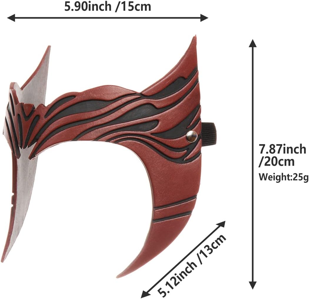 CoserWorld Red Women Mask Headpiece, Latex Scarlet Witch Crown for Cosplay Halloween Costume Masquerade Props - Image 4