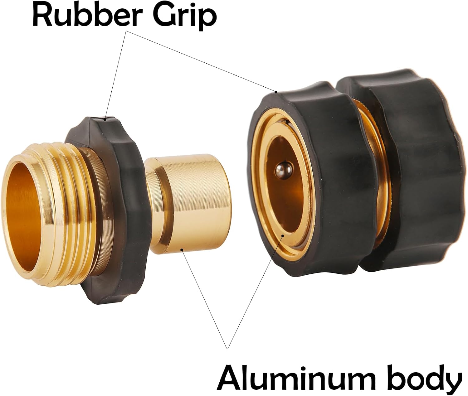 BILAL 6 Set Quick Connect Hose Fittings for Garden Hose Quick Connector with Gasket, 3/4 Inch GHT Male and Female Attachment Quick Release Water Hose Adapter - Image 3