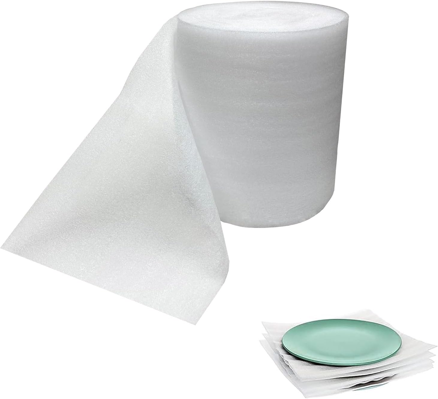 Foam Wrap Roll 10 Inch Wide x 50 FT Length Packing Foam Roll for Moving Supplies and Protection for Fragile, Cushioning Foam Packing Sheets for Wrapping Dish Packing Material