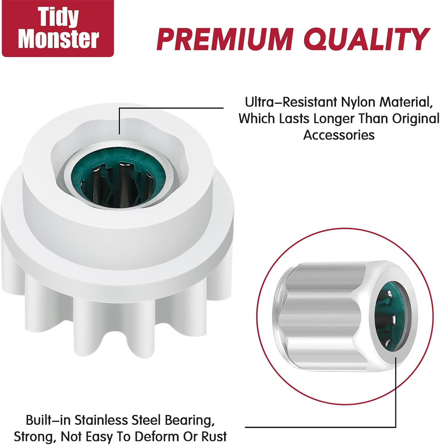 Pedal Bearing Replacement for OCedar Mop Bucket - Easy Fix for O-Cedar Easywring Bucket System. 2 Pack One Way Clutch Gear Sprockets Repair Compatible with 90% Rotation Mop Bucket on the Market. - Image 6