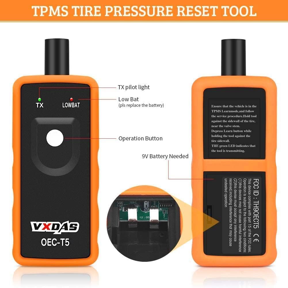 VXDAS TPMS Relearn Tool Only for GM Vehicles (2006-2024 Chevy/Buick/GMC/Opel/Cadillac) Original Sensor with 315/433 MHz, Tire Sensors Pressure Monitor System Reset Tool OEC-T5-2025 Edition - Image 2