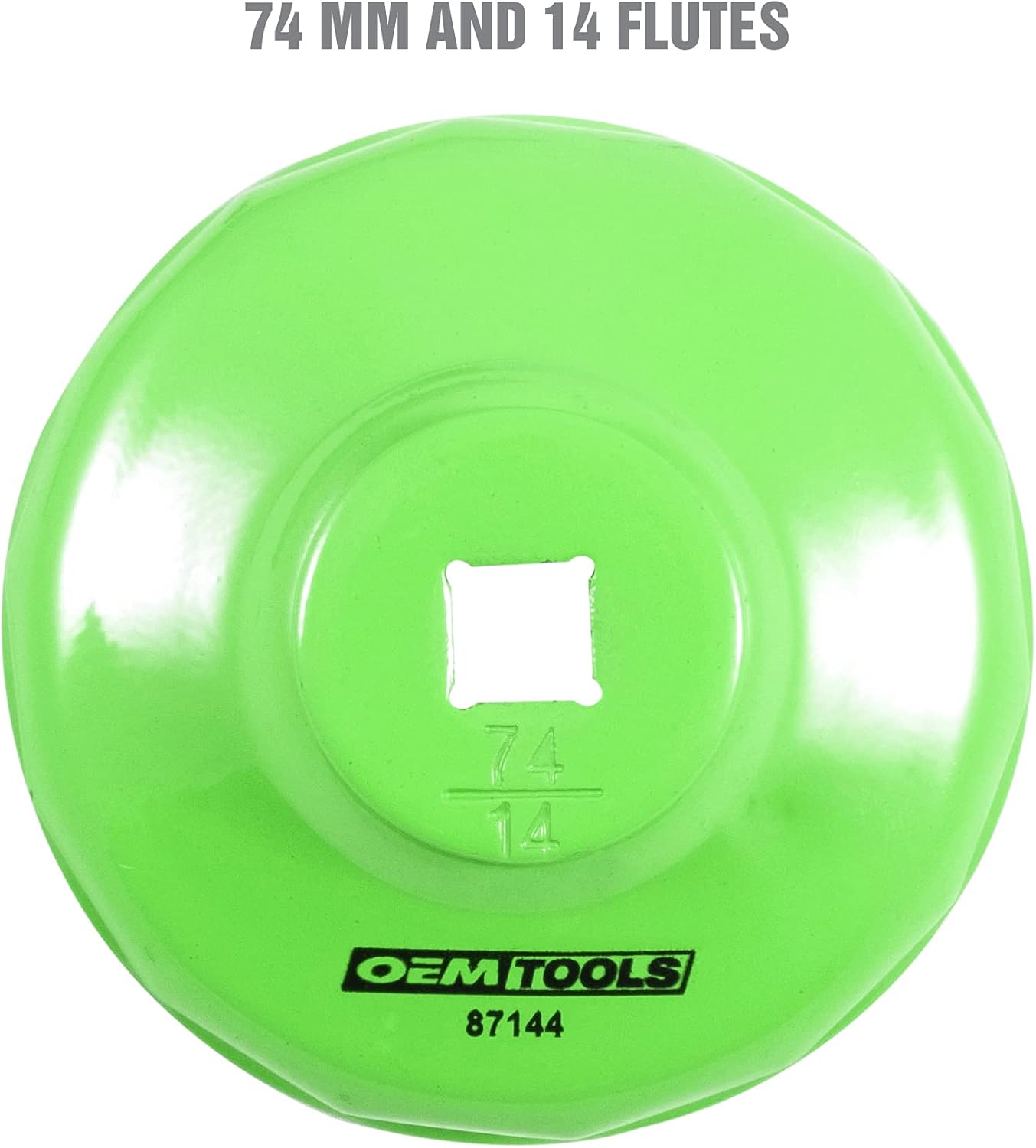 OEMTOOLS 74mm 14 Flute Oil Filter Wrench, Green, Blend - Image 2