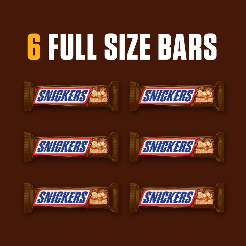 SNICKERS Full Size Chocolate Candy Bars, 11.16oz bag, 6 Bars per bag - Image 4