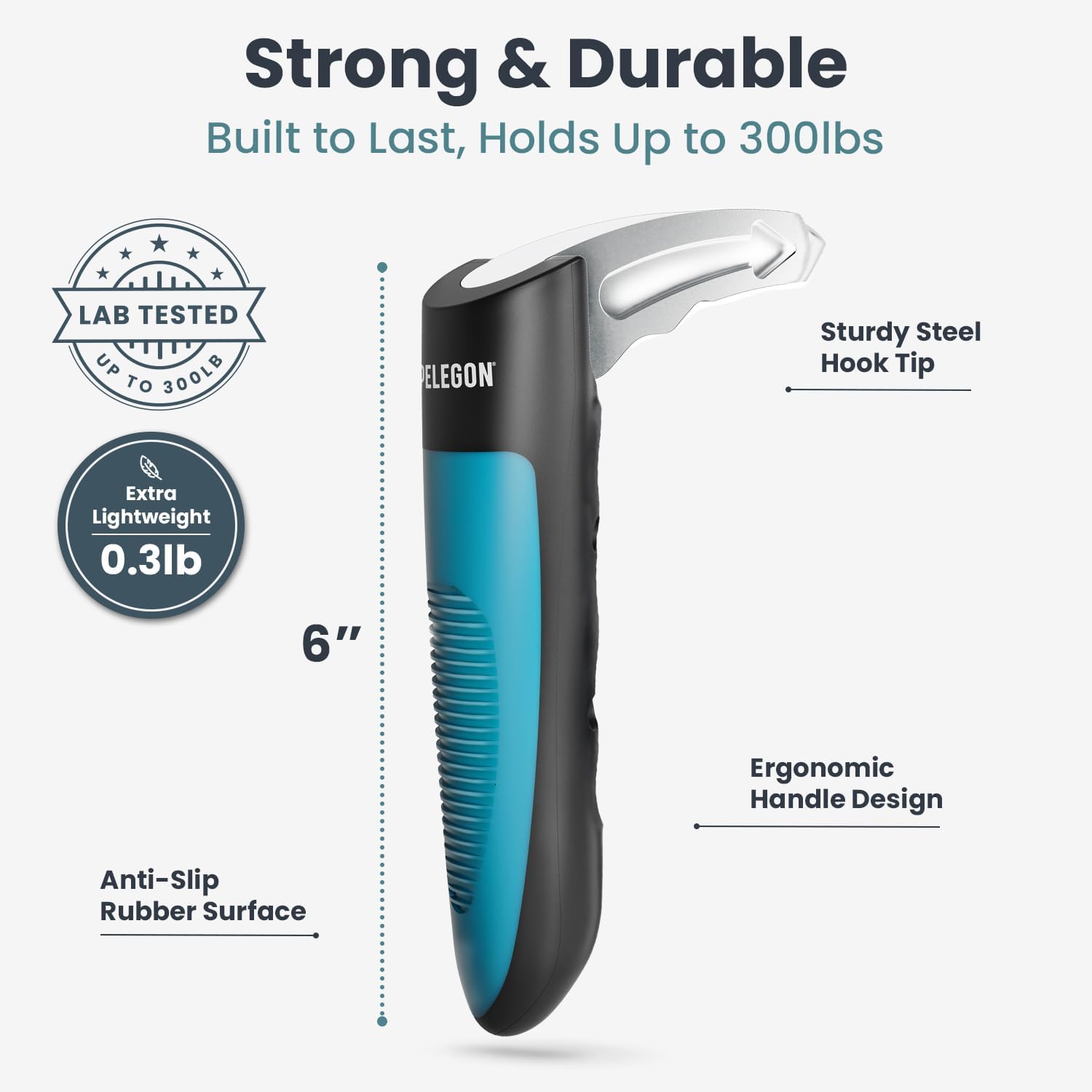 PELEGON Car Door Handle for Elderly (1 Pack) Car Cane Assist Handle with Anti-Slip Grip, Steel Hook for Secure Latch Fit, Supports Up to 300 lbs, Easy Tool-Free Use - Image 4