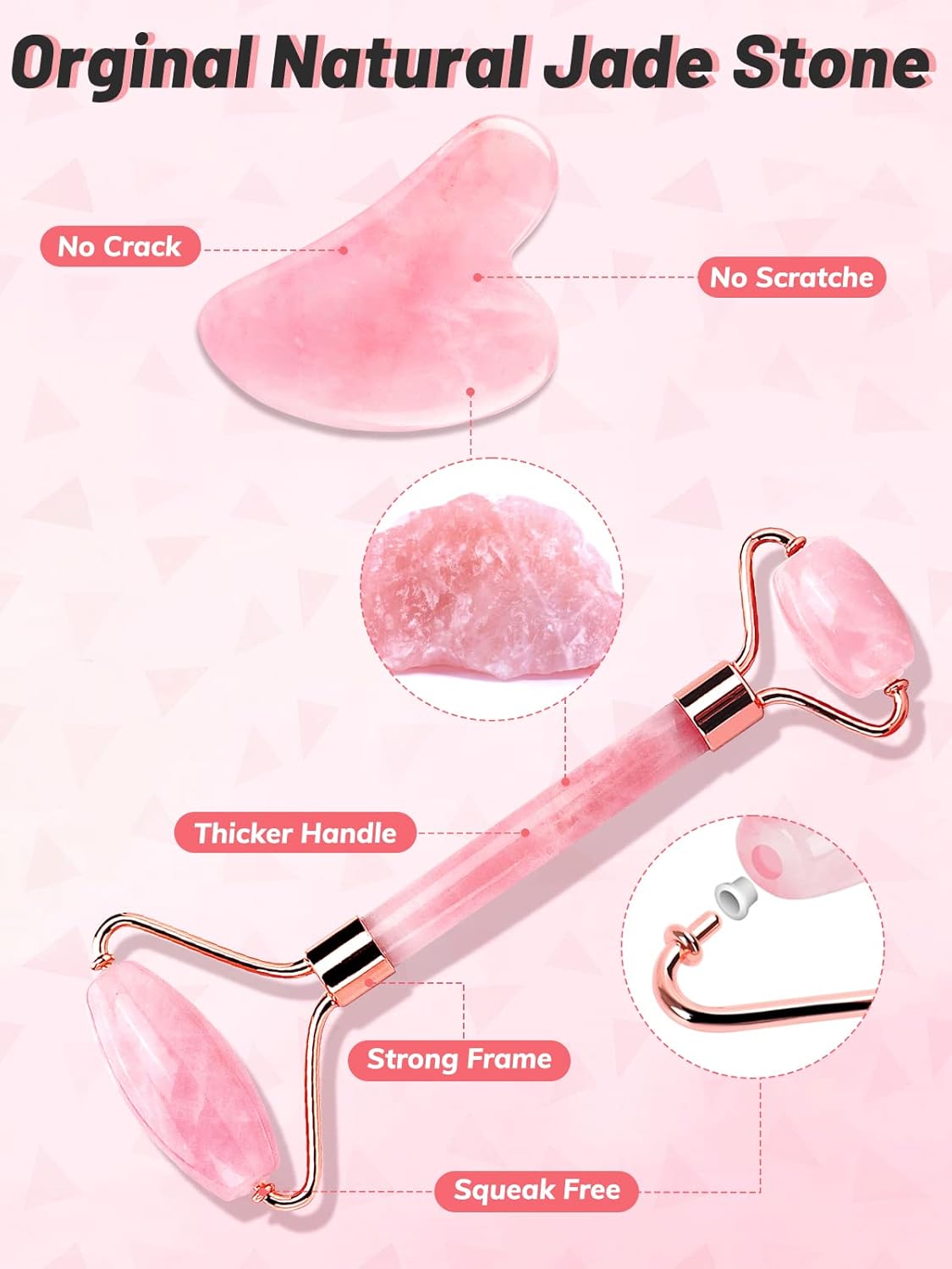 Deciniee Gua Sha Face Roller Tools: Jade Roller Facial Tools for Skin Care - Facial Massager for Face, Eyes, Neck, Relieve Fine Lines and Wrinkles - Image 2