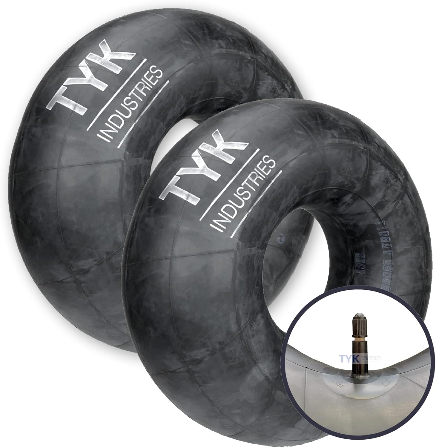 (2-Pack) TYK Industries 18X8.50-10 Lawn Mower Tire Inner Tube, Replacement 18.5X8.50-10 Tire Tube for Yard Tractors, Trailers with TR13 Short Rubber Valve Stems