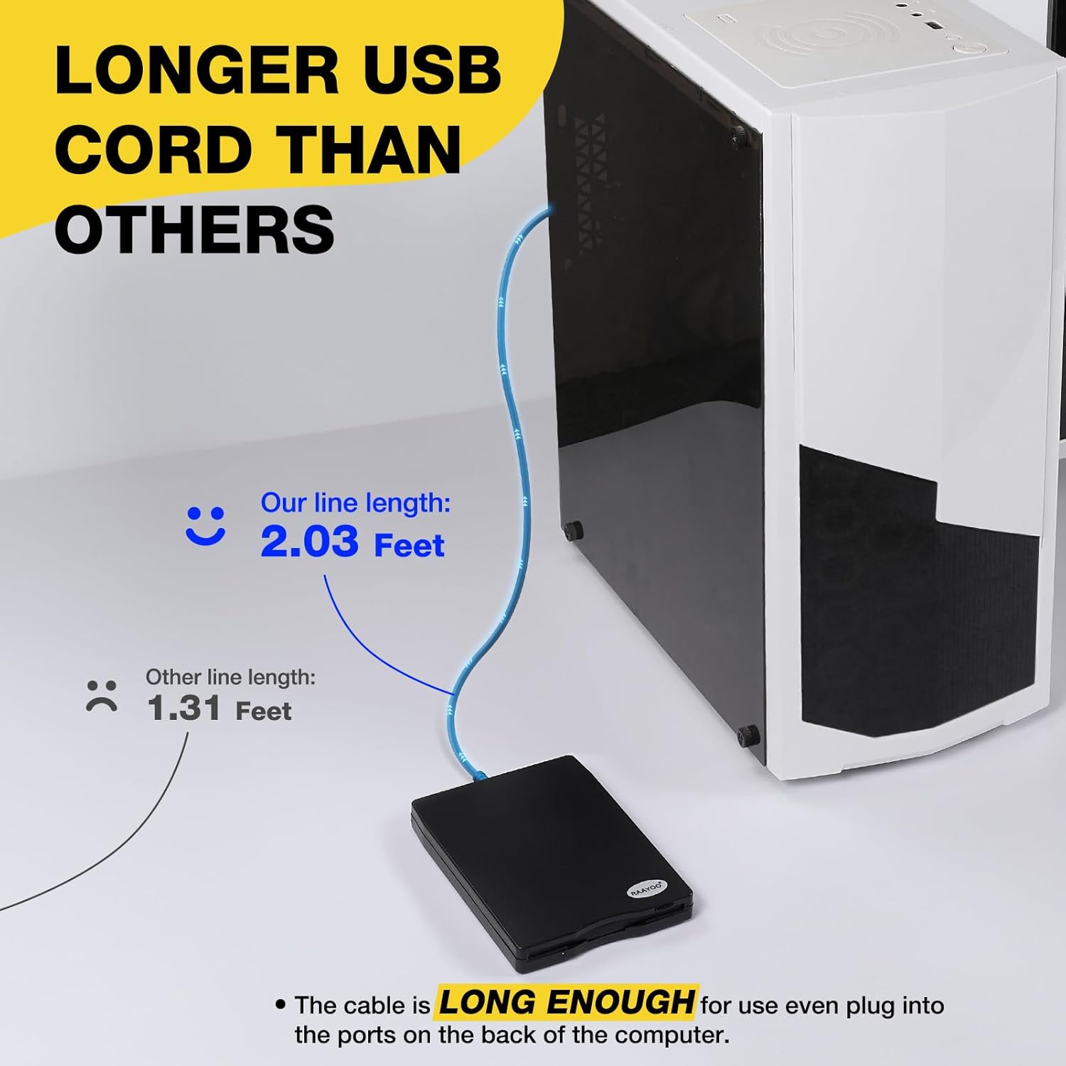 Floppy Disk Reader, External USB 2.0 & Type C Floppy Disc Reader, Portable 3.5 inch 1.44 MB Floppy Disk Drive for PC Laptop and Desktop with Windows 11/10/8/7/XP, Not Compatible with Mac and Chrome - Image 8