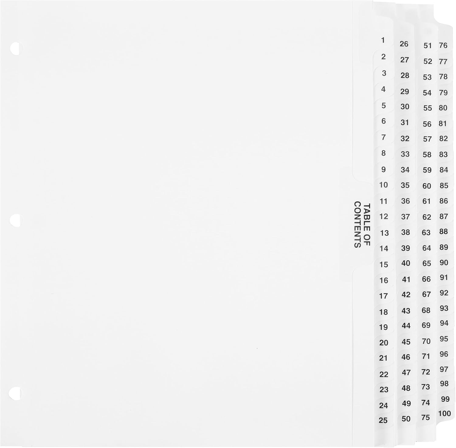 Exhibitindexes® Numbered Dividers 1-100 Punched - AVE Style Bold Tabs - Side Collated Exhibit Tabs - Made in The USA | Letter Size - 1-100 - Sets - Image 6