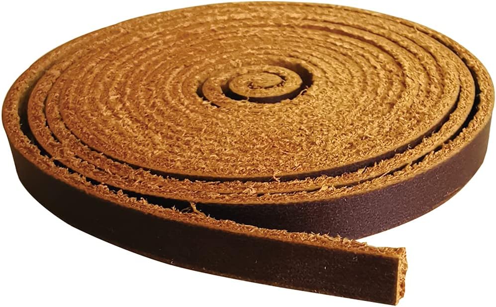 Genuine Leather Strip 1/4 Inch Wide 72 Inches Long for DIY Craft Projects, 1.8-2mm Thick, Bourbon Brown - Image 3