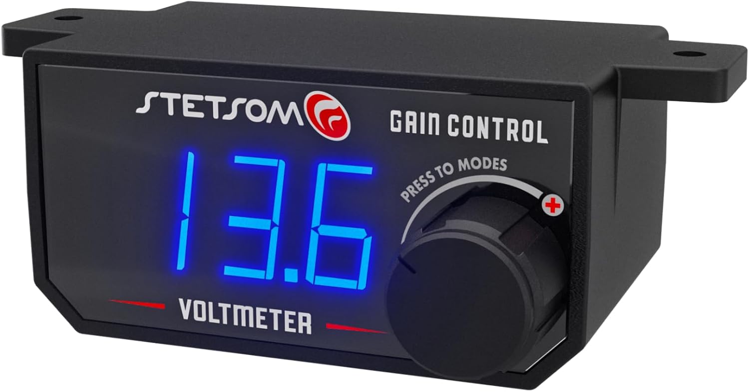 Stetsom 4in1 - Universal Bass Knob with Voltmeter, Gain Control + On/Off Switch + High to RCA Input Converter, Blue LED Display, One Touch On/Off Display, Continuous Touch On/Off Amplifier - Image 6