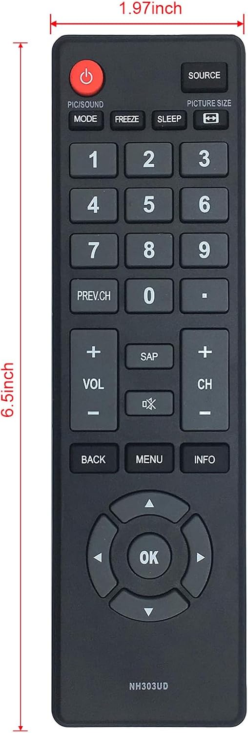 NH303UD Replaced Remote fit for Emerson TV LE391EM4 LF320EM4A LF391EM4 LF461EM4 LF320EM5S LE240EM4 LE320EM4 LF320EM4 LF501EM4 LF461EM4 LF501EM4 LF501EM4F LE240EM4 LE290EM4 LE320EM4 LF320EM4 LF320EM - Image 2