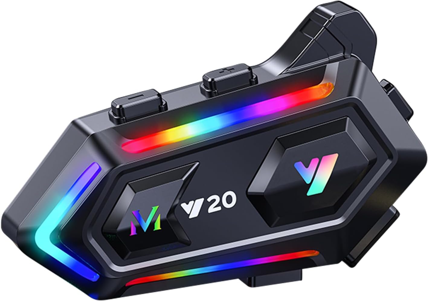 Y20 Motorcycle Helmet Headset with HiFi Sound,Noise Cancellation,RGB Lights Helmet Speakers Headphones with Mircrophone,25 Hours Battetry,Easy to Work with Golves,IPX6 Waterproof,Voice Assistant