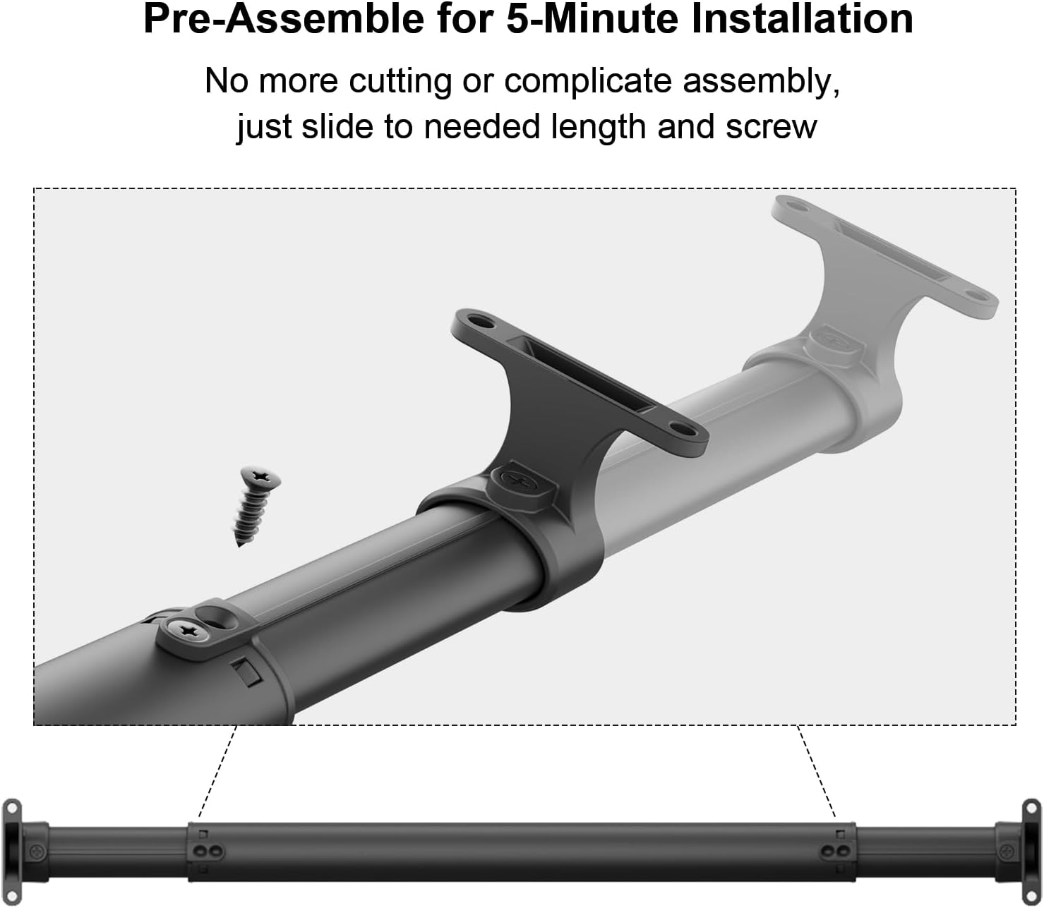Aluminum RV Screen Door Handle 17-29" Adjustable Crossbar, Sturdy Metal Camper Entry Door Support Cross Bar for Ergonomic Grab and Push, Travel Trailer Accessories for Inside - Image 4