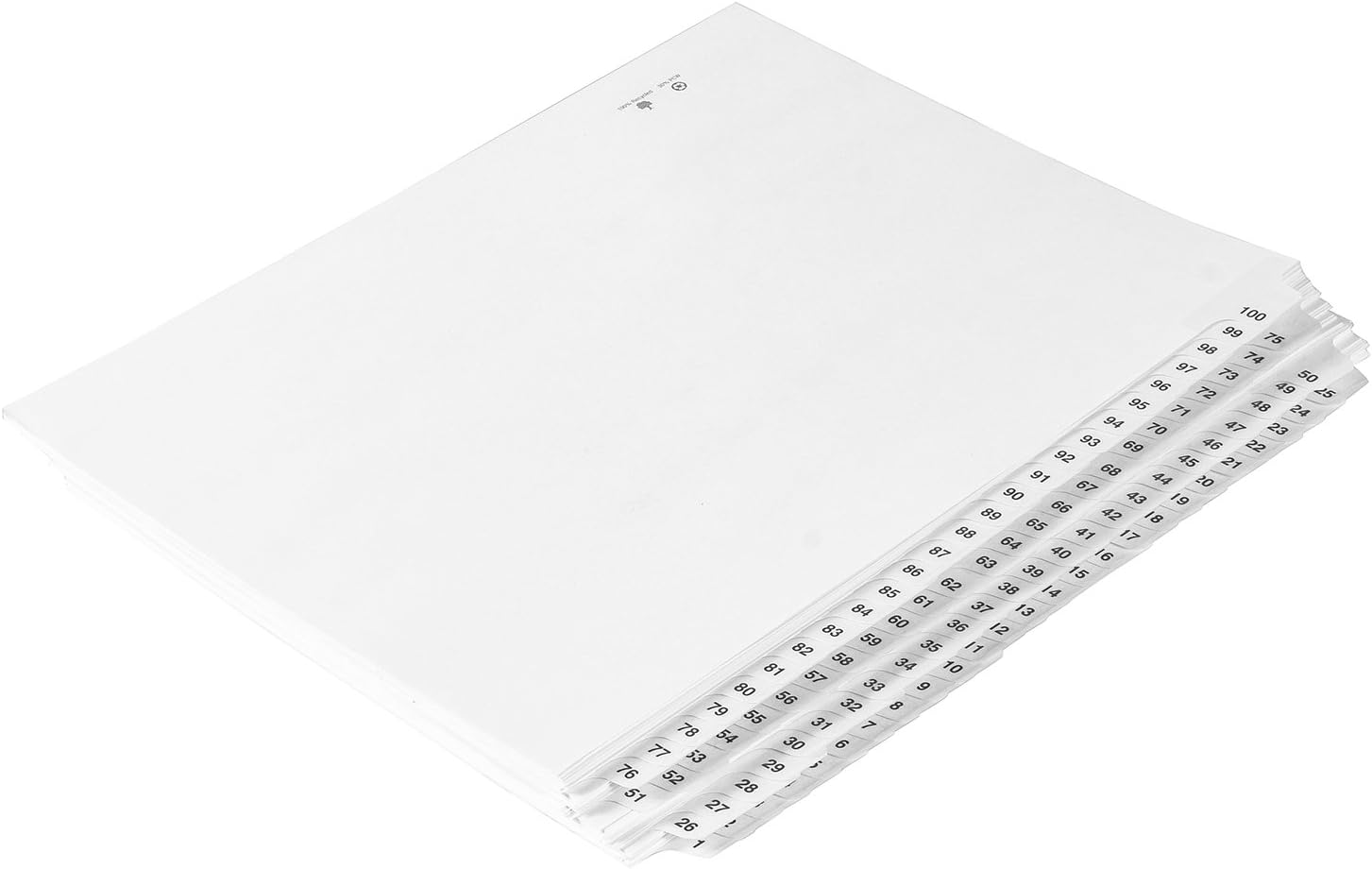 Exhibitindexes® Numbered Dividers 1-100 Punched - AVE Style Bold Tabs - Side Collated Exhibit Tabs - Made in The USA | Letter Size - 1-100 - Sets - Image 2