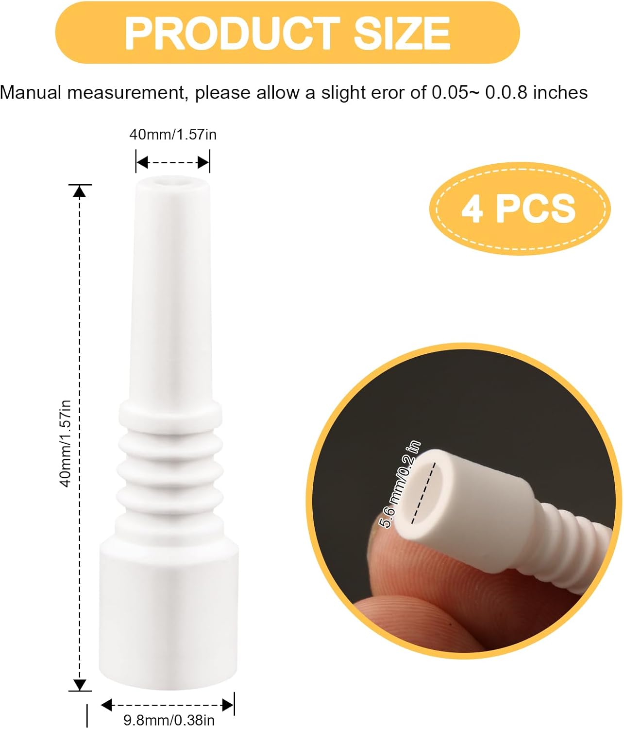 Sand Blaster Ceramic Nozzles Replacement Sandblasting Tips, 10mm Nectar Collector, Ceramic Rust Removal Sandblast Machine Nozzle (4 Pack) - Image 3