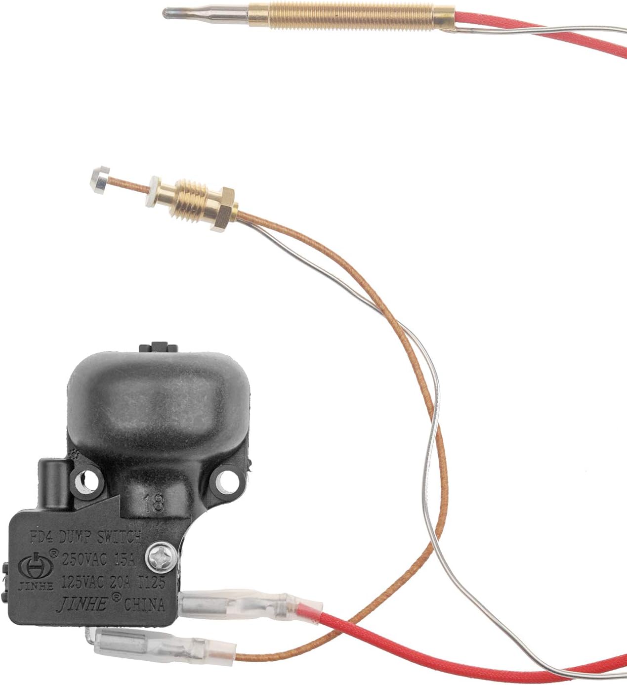 Outdoor Patio Heater Thermocouple Sensor and Tip Over Switch, with M8 x 1 End Connection Nuts, M6 x 0.75 Thermocouple Head Thread and 2 Screw Nuts, 16.2" Length Wire and 0.25'' Flat Terminal - Image 7
