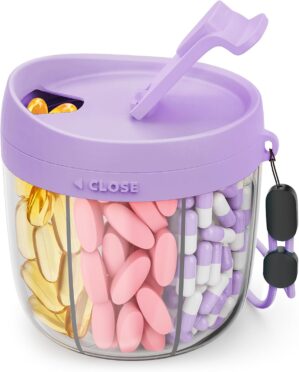 AMOOS Cute Pill Dispenser with 7 La...