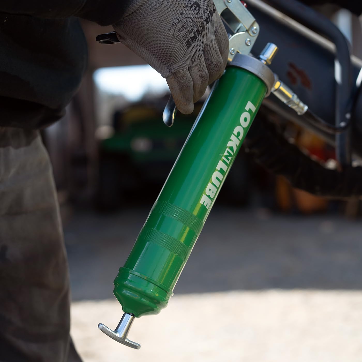 LockNLube Heavy-Duty Pistol Grip Grease Gun. Includes our patented LockNLube® Grease Coupler (Locks On, Stays On, Won't Leak!) plus a high-quality 20" hose and in-line hose swivel - Image 5