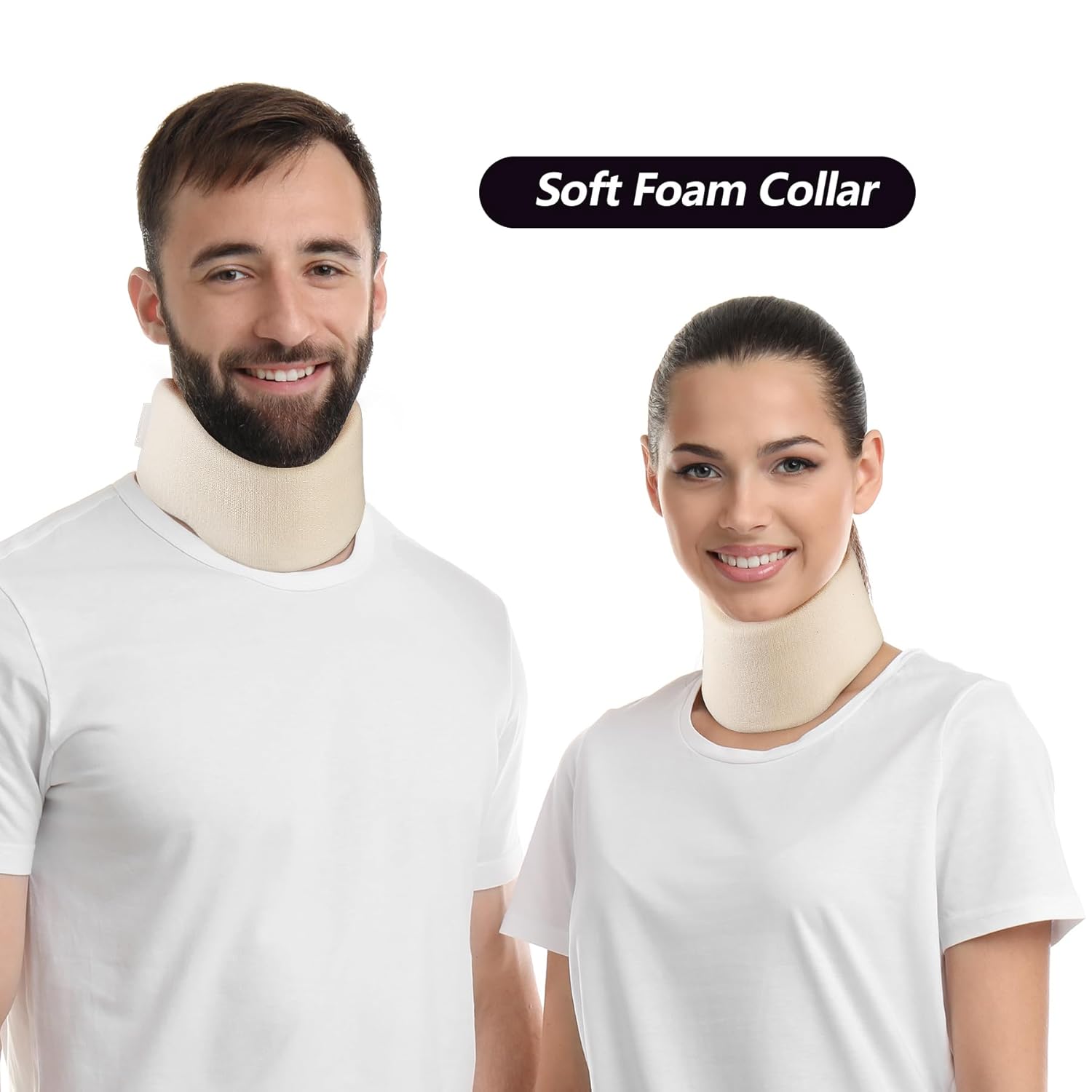 Soft Foam Neck Brace Universal Cervical Collar, Adjustable Neck Support Brace for Sleeping - Relieves Neck Pain and Spine Pressure, Neck Collar After Whiplash or Injury (3" Depth Collar, L) - Image 5
