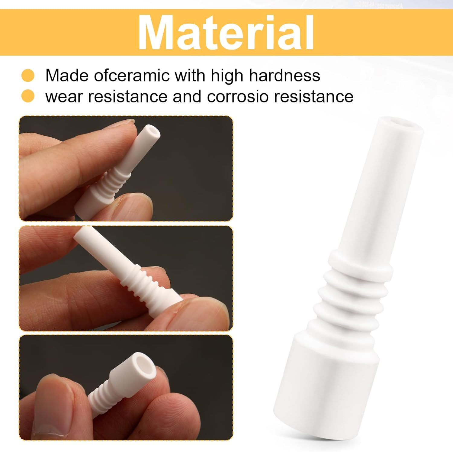 Sand Blaster Ceramic Nozzles Replacement Sandblasting Tips, 10mm Nectar Collector, Ceramic Rust Removal Sandblast Machine Nozzle (4 Pack) - Image 5