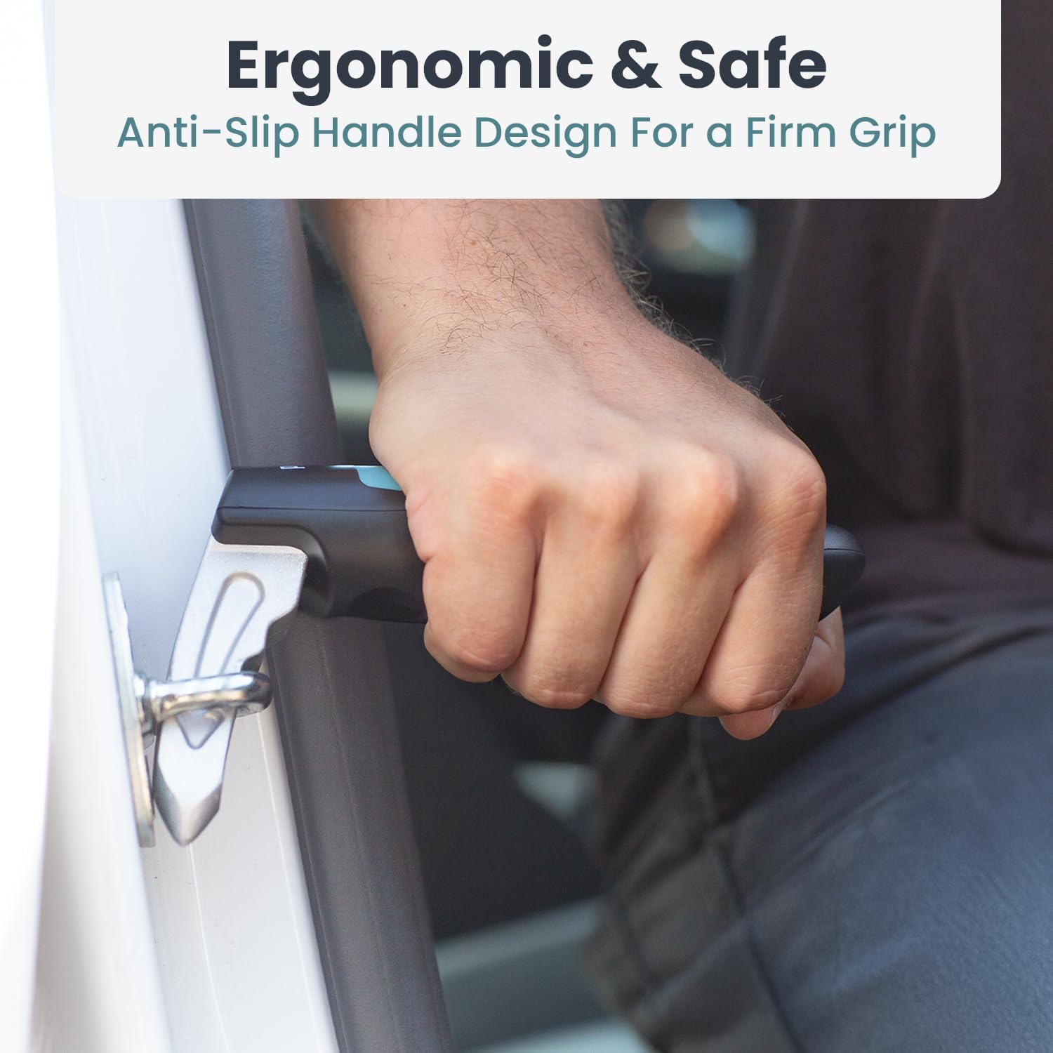 PELEGON Car Door Handle for Elderly (1 Pack) Car Cane Assist Handle with Anti-Slip Grip, Steel Hook for Secure Latch Fit, Supports Up to 300 lbs, Easy Tool-Free Use - Image 7