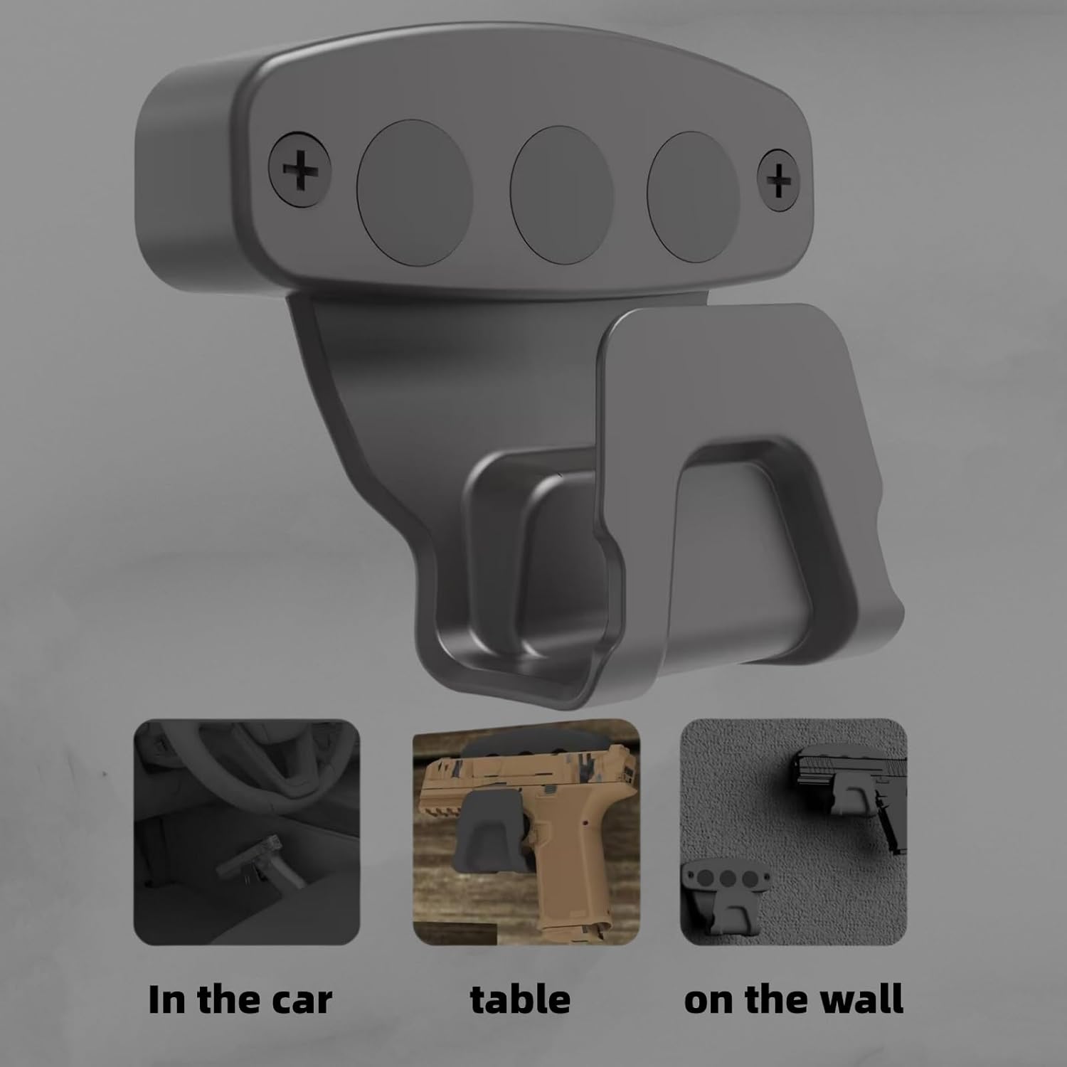 HEKAGURA Gun Magnet Mount, 45 lb Rating,Magnetic Gun Holster| Rubber Coated Gun Holder for Handgun, Shotgun, Rifles, Revolvers| Beside Holster, Using in Cars, Trucks, Wall, Desk - Image 3