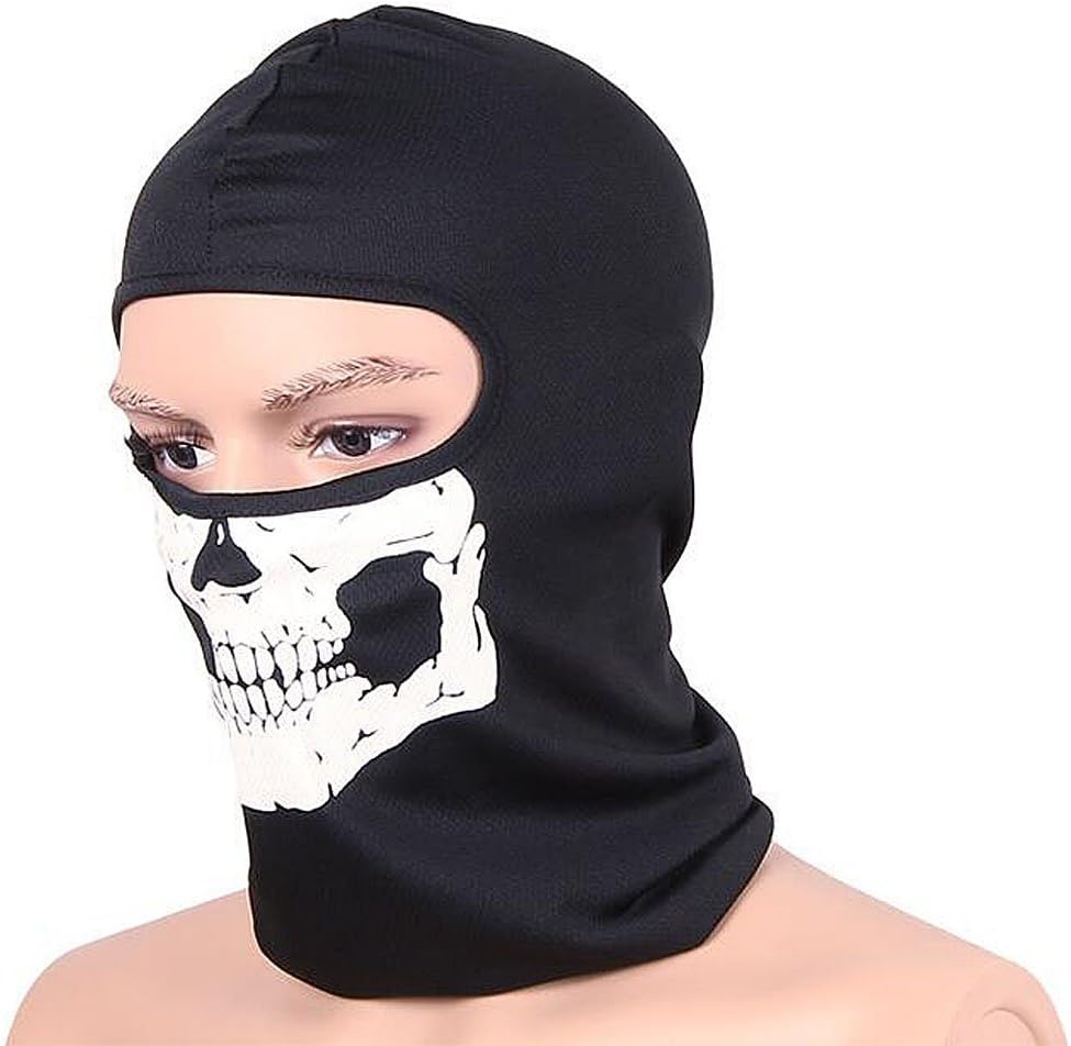 Black Balaclava Ghosts Skull Full Face Mask, Carnival Masks Tactical Balaclava Hood for Men Women Youth Halloween Cosplay Outdoor Sport Cycling Hiking Skiing - Image 3