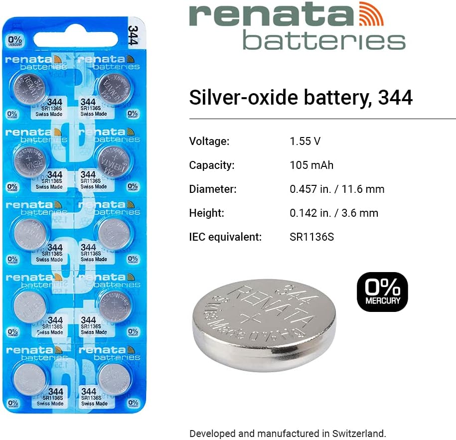#344 Renata Watch Batteries 2Pcs - Image 2