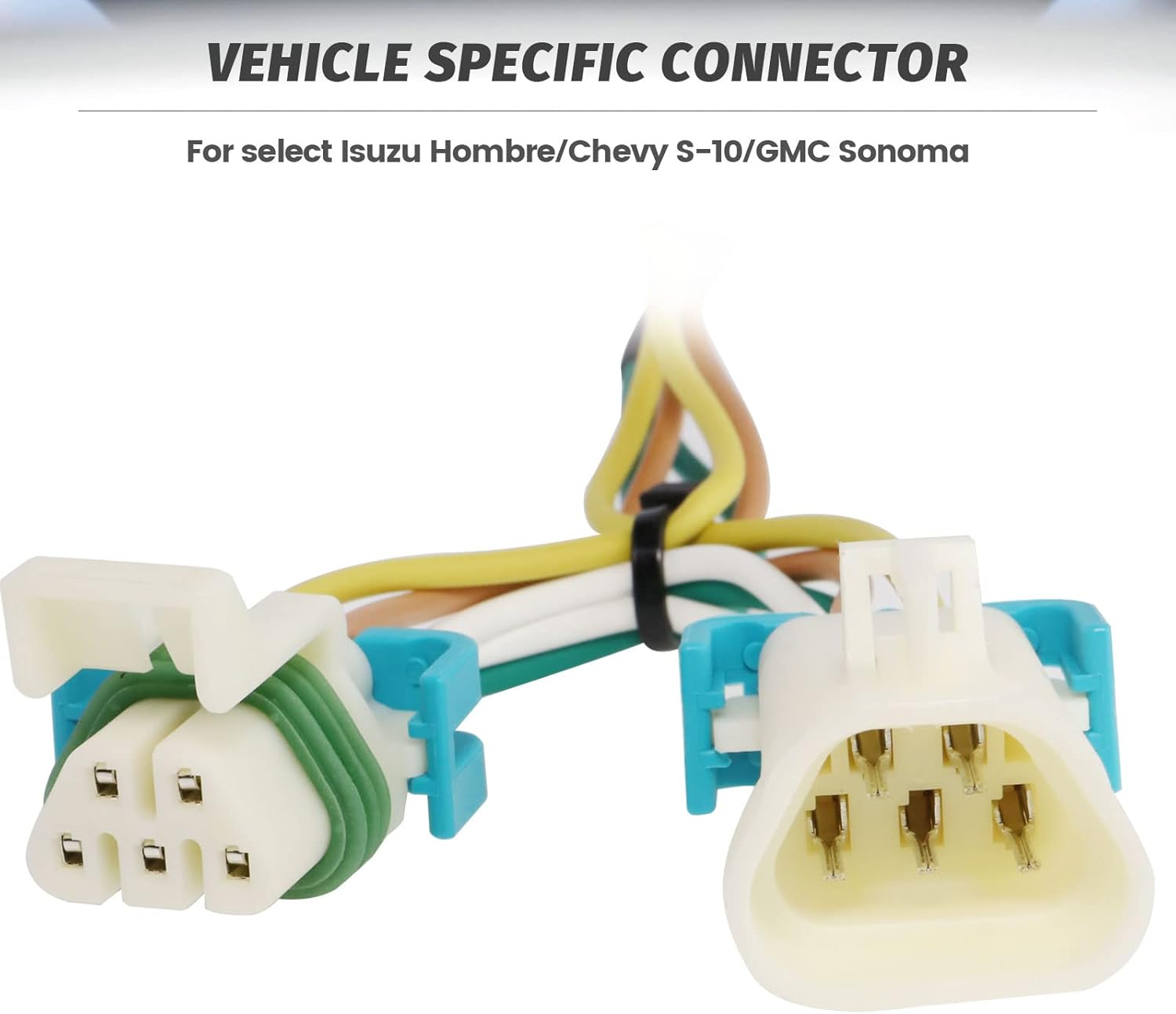 MECMO 4 Way Flat Trailer Wiring Harness for 1998-2004 Chevy S-10/GMC Sonoma & 1998-2000 Isuzu Hombre, Plug-in Simple Custom-Fit T-Connector 4 Pin Trailer Hitch Wiring - Image 4