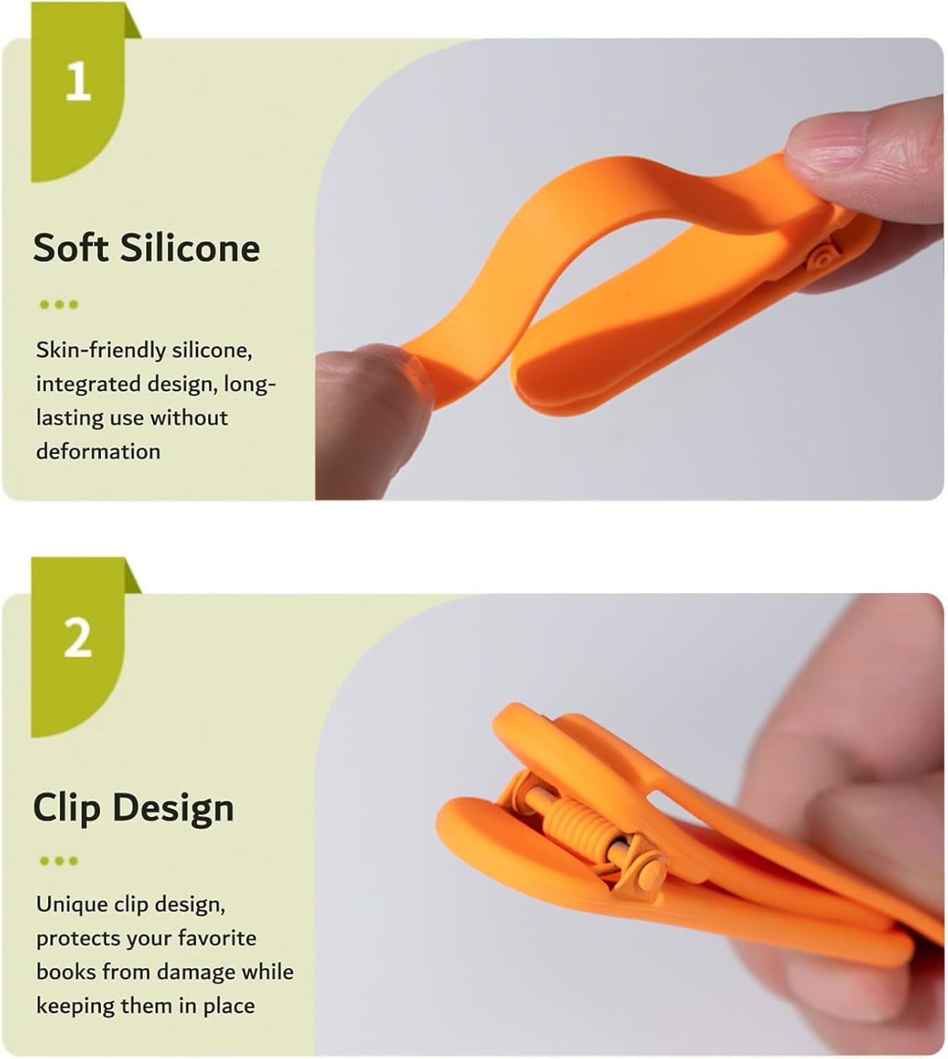 3Pcs Automatic Bookmark, Silicone Smart Book Marks for Reading Women, Men, Kids,Cute Unique Book Markers Bookmark Clip Reading Accessories Gifts for Book Lovers (1 Yellow+1 Red+1 Blue) - Image 2