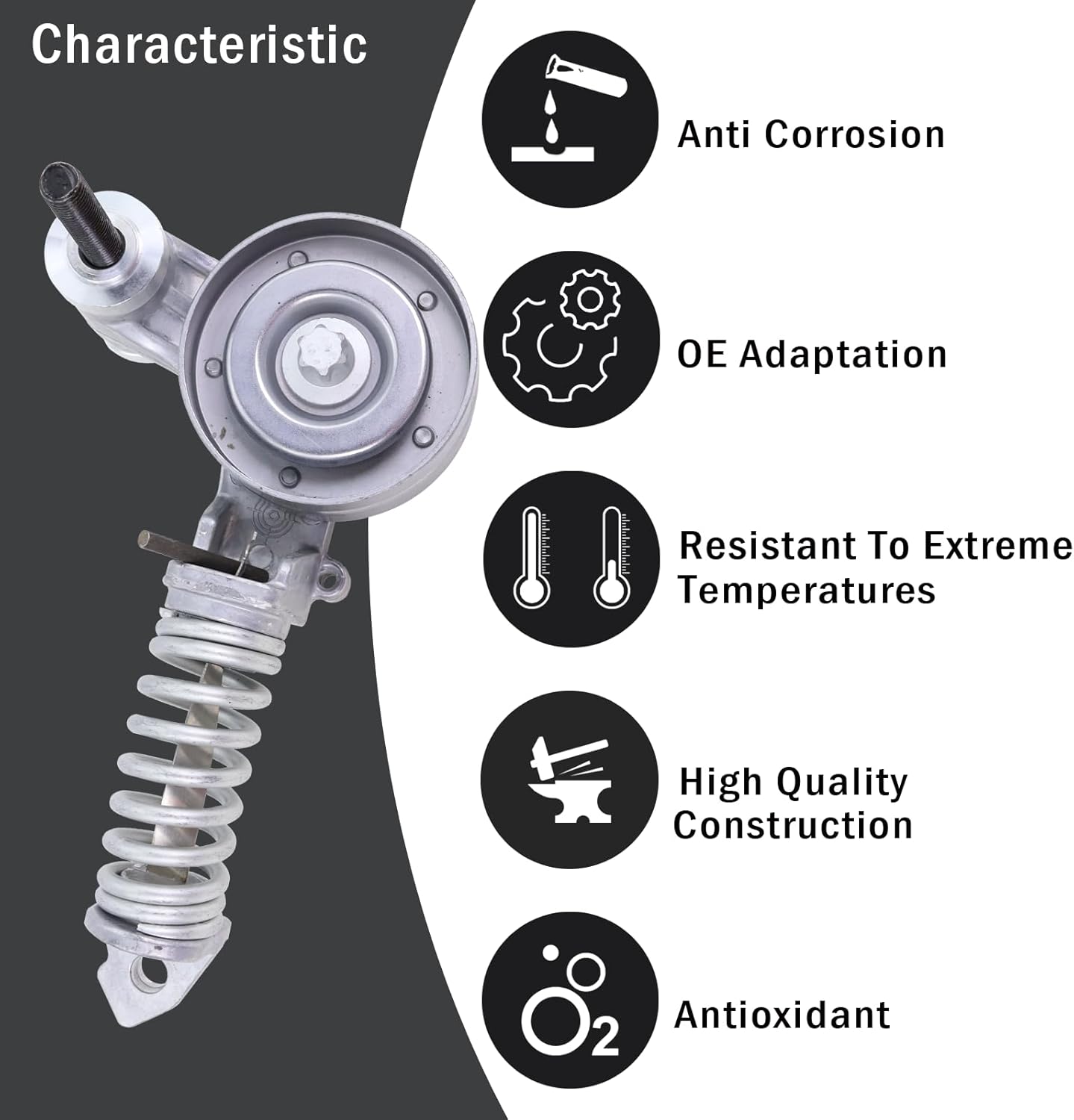 Belt Tensioner Assembly with Pulley Compatible with 2011-2016 Chevy Cruze 2012-2019 Sonic 2013-2020 Trax 2016 Cruze Limited 2013-2020 Buick Encore Replace#25195388 55565236 55352021 - Image 2