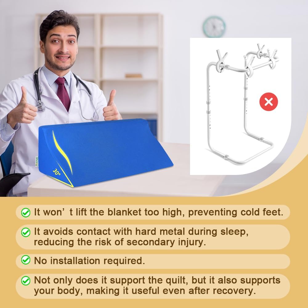 Blanket Lifter for Feet-Sheet Lifters for Foot of Bed Blanket Elevation Wedge Foot Cradle Tent Sleep Support Raiser Supplies Foam Block Toes Pain Leg Knee Ankle Post Surgery Recovery - Image 6