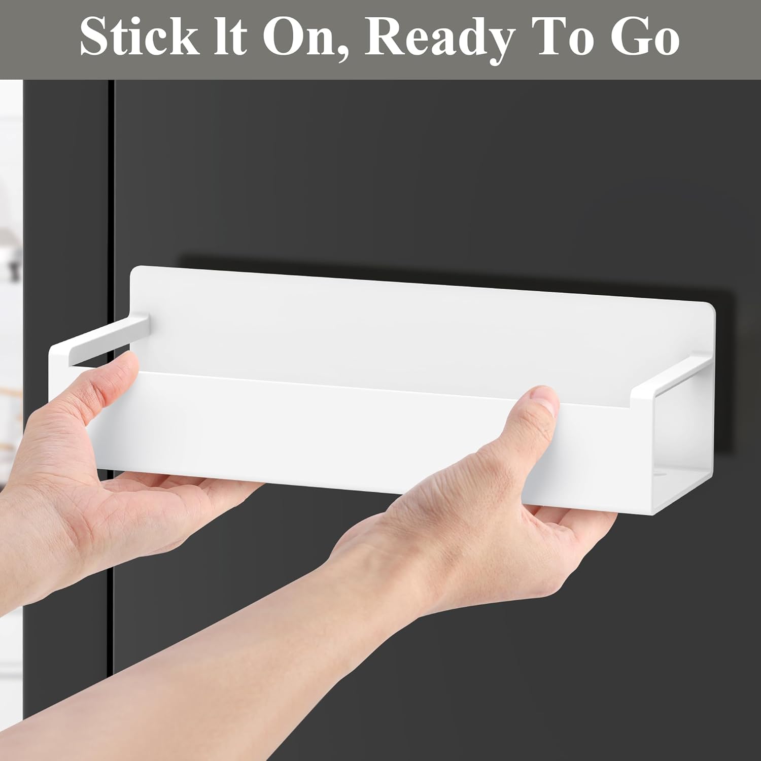 HuggieGems 4 Pack Magnetic Spice Rack Organizer for Refrigerator and Oven, White Fridge Organizers and Storage for Kitchen - Image 5