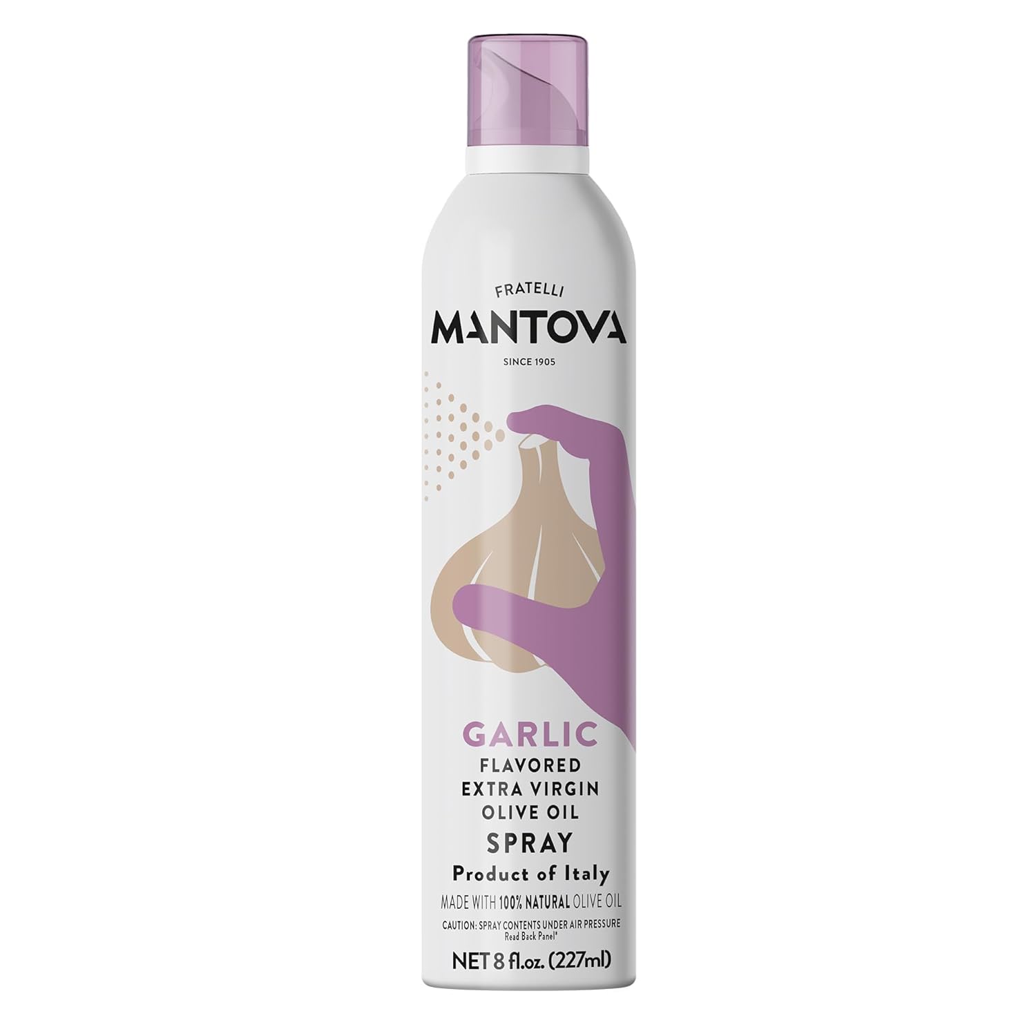 Mantova Garlic Flavored Extra Virgin Olive Oil Spray, 8 Fl Oz