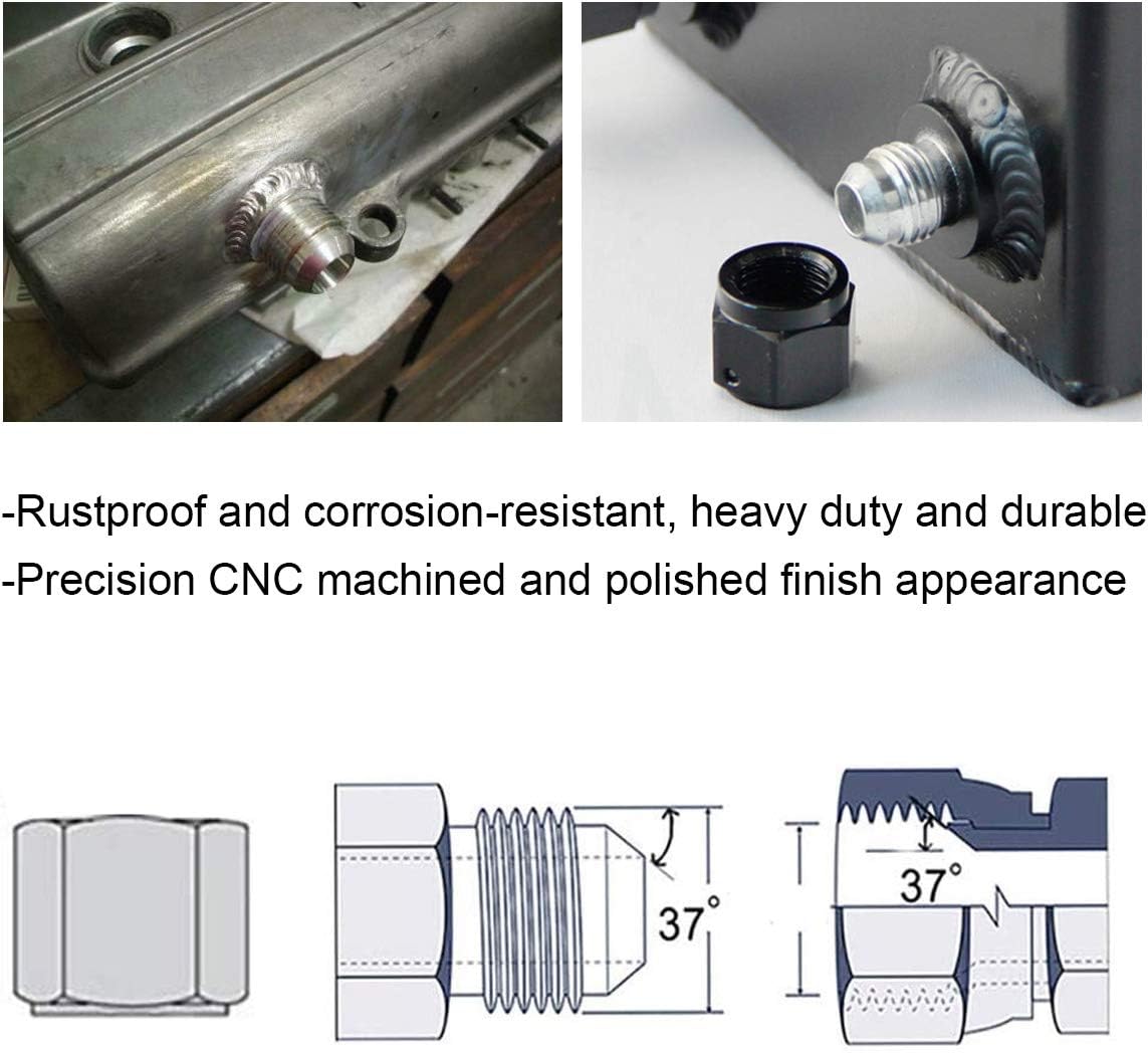 EVIL ENERGY Male 10AN Weld on Bung Fitting Stainless Steel 2Pcs - Image 3