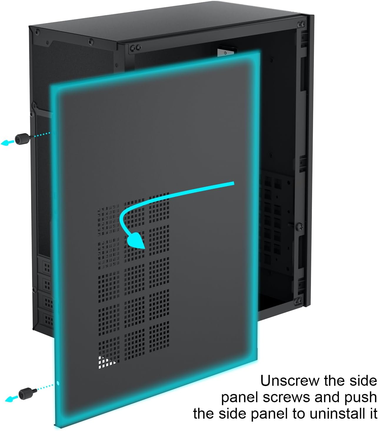 Micro ATX Case PC Case, MATX Case Mini PC ITX Desktop Computer Case Support Micro ATX MATX ITX Mini PC with USB3.0, Support 3.5'' HDD & 2.5'' SSD - Image 3