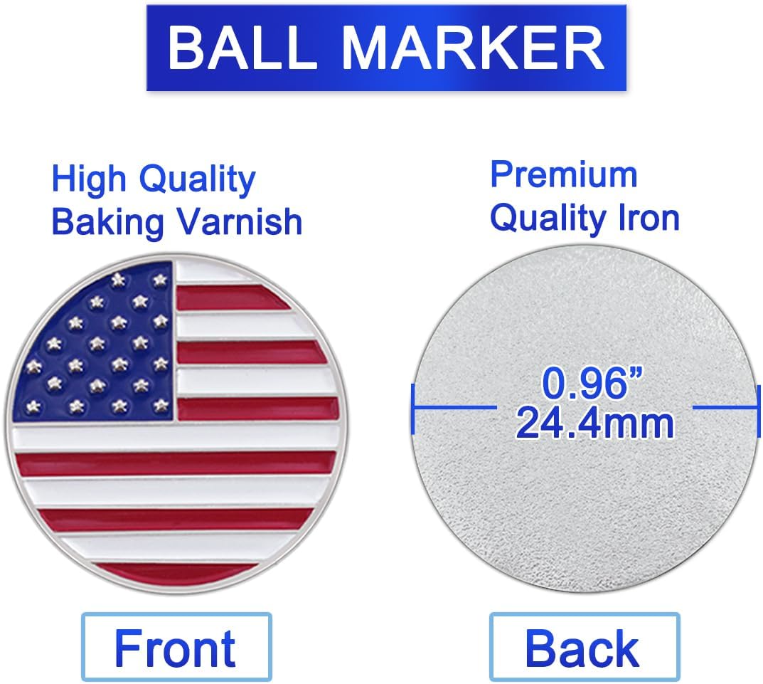 6 Pcs Golf Ball Markers with Magnetic Hat Clips Value Sets - Soft Enamel Technique for Men Women Golfer, Removable Attaches Easily to Golf Cap Premium Gifts. - Image 2