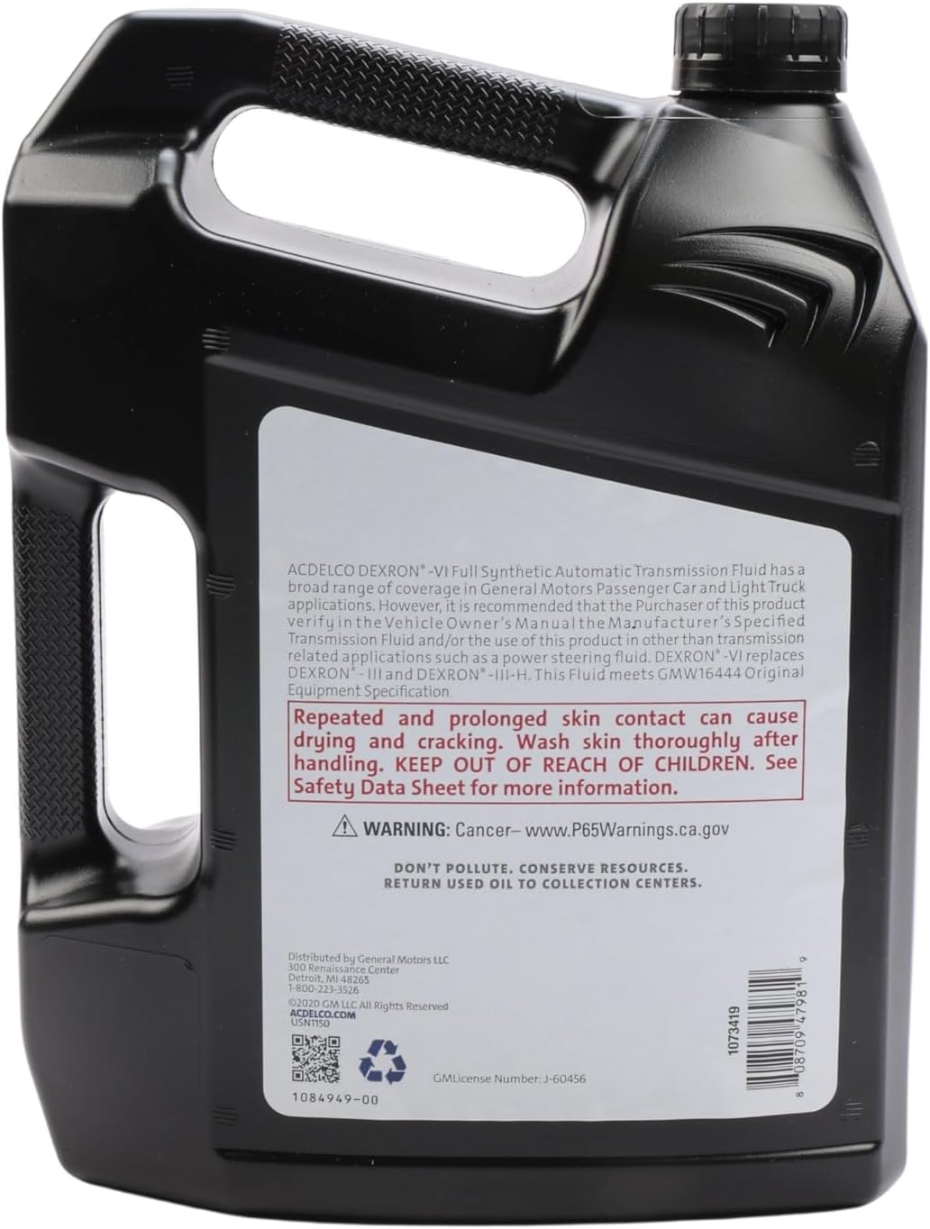 ACDelco GM Original Equipment 10-9244 (88865618) Dexron VI Full Synthetic Automatic Transmission Fluid - 1 gal - Image 3