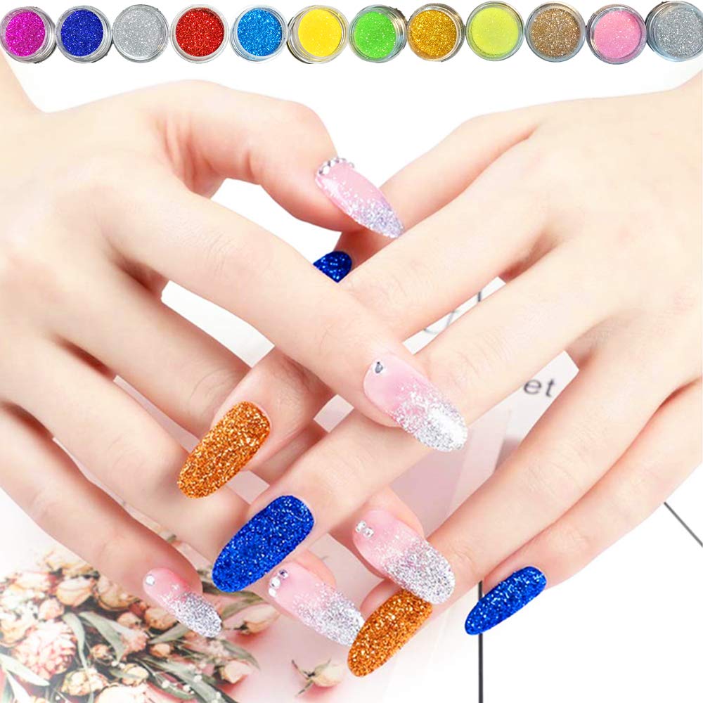 Nail Kit Set Professional Acrylic with Everything, 12 Glitter Acrylic Powder Kit Nails Art Tips Decoration, DIY Gifts for Women Nail Art Tool and Supplies for Beginners - Image 8