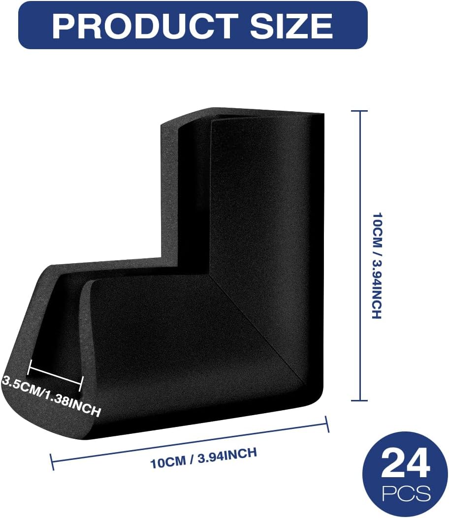 24Pcs Foam Protection Corner for Mirror TV Picture Frame,Packing Foam Corner Protectors for Shipping Moving,Edge Protection for Packing Fragile Artwork(Black) - Image 2