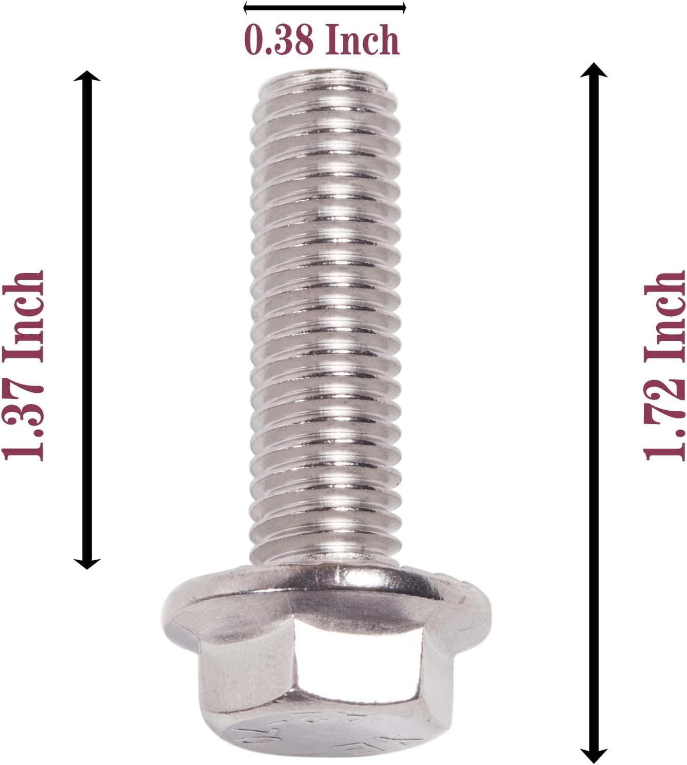 M10X1.5-35mm Stainless Steel Exhaust Bolt Flange Screws M10X1.5 Flange Bolt Exhaust Stud Exhaust Manifold Hardware Kit (Bolts&Nuts) (6 Pack) - Image 2