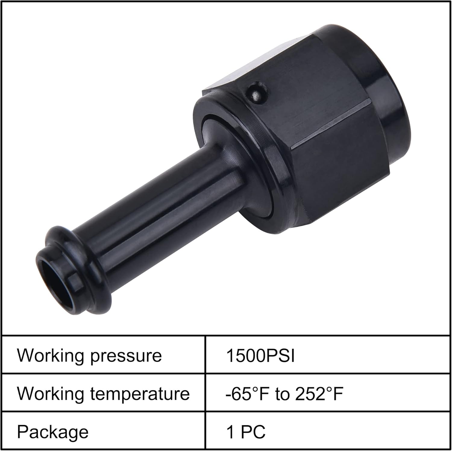 EVIL ENERGY 6AN Female to 5/16" Barb Hose Fitting Straight Swivel - Image 3