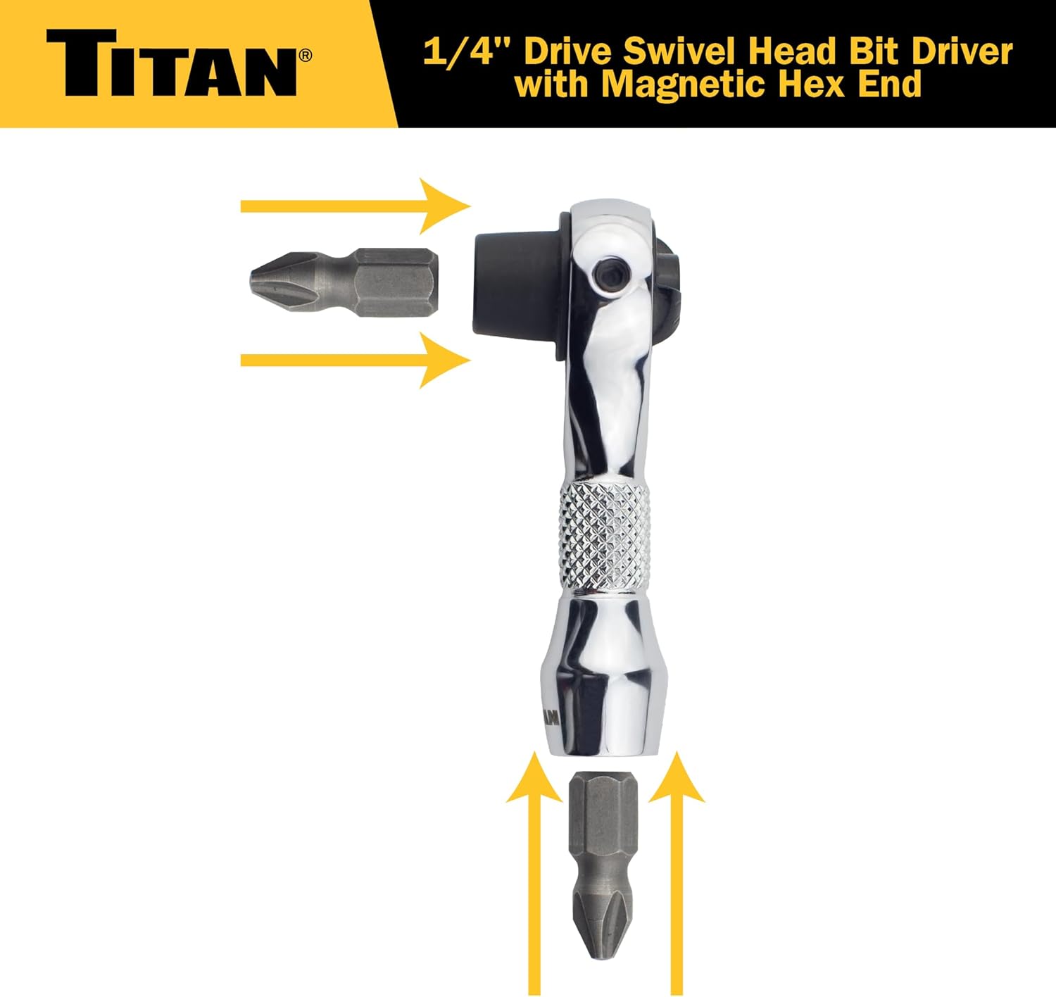 Titan 11340 1/4-Inch Drive x 2-1/4-Inch 90-Tooth Swivel Head Nano Ratchet with Hex Drive Handle - Image 8