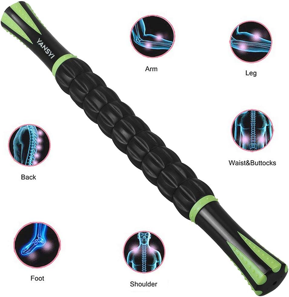 YANSYI Professional 9-Roller Deep Tissue Massage Stick - Portable Muscle Recovery Roller for Athletes, Relieves Post-Workout Soreness & Leg/Back Pain - Portable Physio Tool (Black) - Image 5